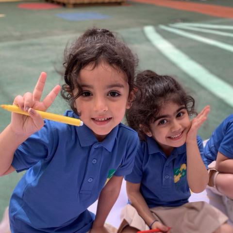 Two little girls from Bright Learners - American School in Dubai